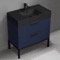 Modern Bathroom Vanity, Blue, 32